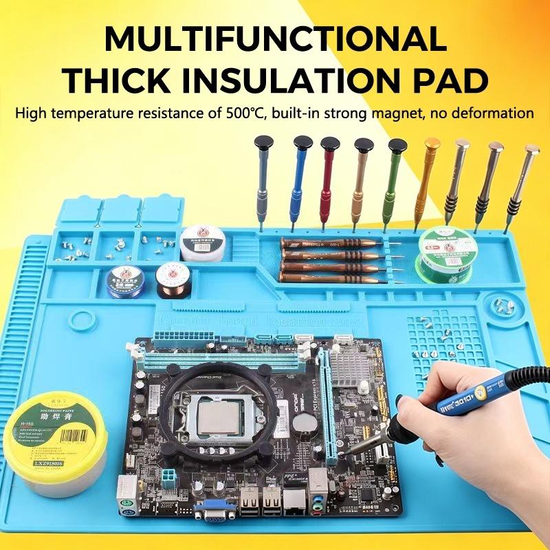 Electronics Repair Workbench - Alfombrilla de silicona antiestática magnética para